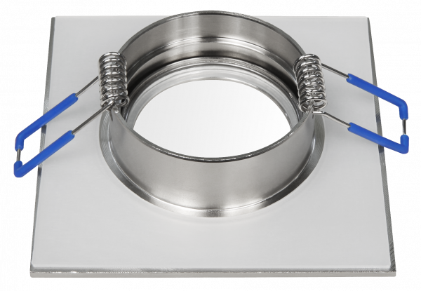Einbaurahmen eckig, Clip-Verschluss, IP44, Edelstahl gebürstet, für Feuchträume, Lochmass: 60 mm